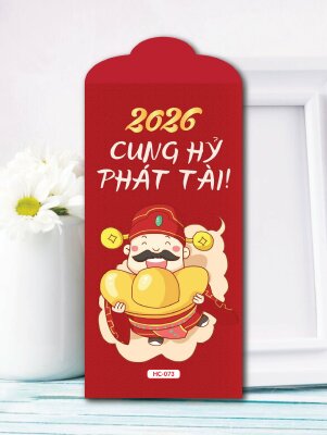 In bao lì xì Cung Hỷ Phát Tài Hồng Vân Khai Phúc - Mã HC073 - INKTS2570