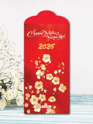 In bao lì xì đỏ truyền thống Mai Vàng Đón Tết - Mã HC093 - INKTS2590