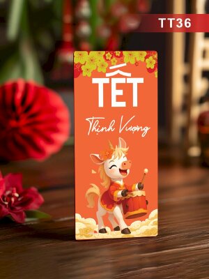 In bao lì xì màu cam Tết Thịnh Vượng - Mã TT36 - INKTS2634