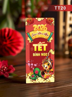 In bao lì xì màu đỏ 2026 Chào Năm Mới Tết Bính Ngọ - Mã TT20 - INKTS2618
