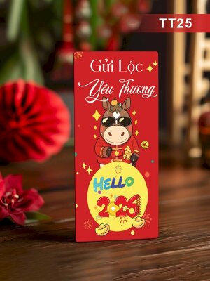 In bao lì xì màu đỏ Gửi Lộc Yêu Thương - Mã TT25 - INKTS2623