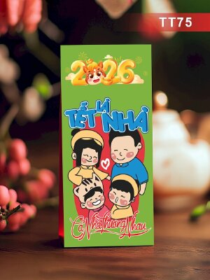 In bao lì xì màu xanh dương Tết Là Nhà Cả Nhà An Vui - Mã TT75 - INKTS2692