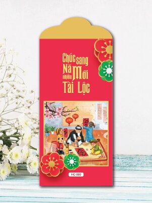 In bao lì xì Ông Đồ Câu Đối Đỏ - Mã HC080 - INKTS2577