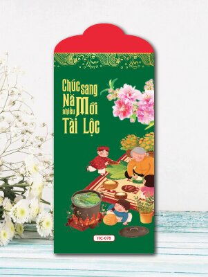 In bao lì xì Sắc Xuân Bên Bếp Lửa Hồng - Mã HC078 - INKTS2575