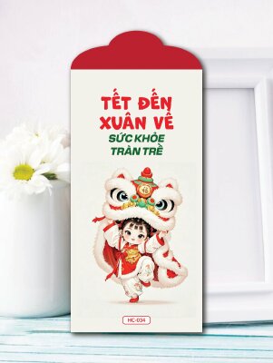 In bao lì xì số lượng ít Tết Đến Xuân Về Sức Khỏe Tràn Trề - Mã HC034 - INKTS2430