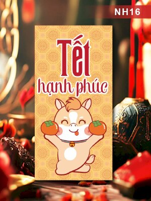 In bao lì xì Tết Hạnh Phúc Bính Ngọ cute chibi - Mã NH16 - INKTS2654