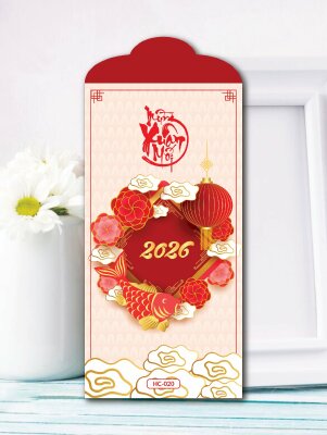 In lì xì theo yêu cầu thiết kế Mừng Xuân Mới - Mã HC020 - INKTS2416