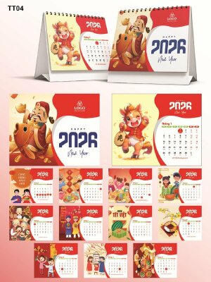 In lịch chữ A để bàn chủ đề Tết Cổ Truyền Việt Nam - Mã TT04 - INKTS2185