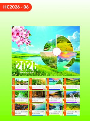 In lịch để bàn giá rẻ thiết kế chủ đề Danh Lam Thắm Cảnh Việt Nam - Mã HC2026-06 - INKTS2279