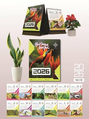 In lịch Tết giá rẻ thiết kế chủ đề Cánh Chim Gọi Xuân Về - Mã NH18 - INKTS2600