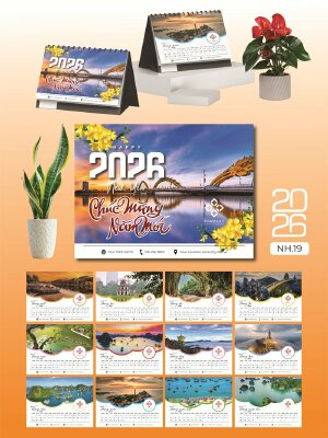 In lịch Tết theo yêu cầu thiết kế chủ đề Công trình kiến trúc nổi tiếng Việt Nam - Mã NH19 - INKTS2601