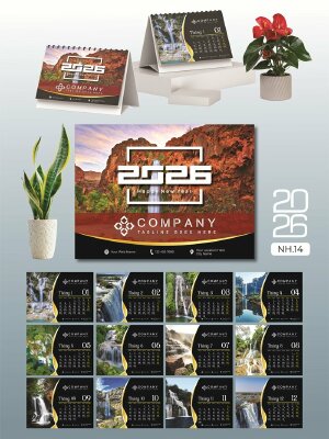 In lịch theo yêu cầu thiết kế chủ đề Thác Nước - Mã NH14 - INKTS2675