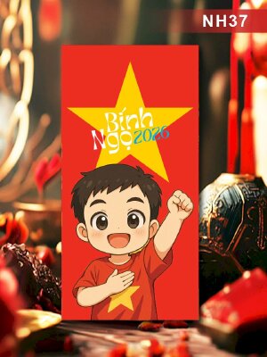 In phong bao lì xì chibi I LOVE Vietnam Cờ Đỏ Sao Vàng - Mã NH37 - INKTS2573