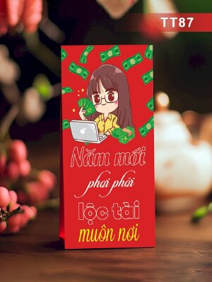 In phong bao lì xì dễ thương Năm Mới Phơi Phới Lộc Tài Muôn Nơi - Mã TT87 - INKTS2704