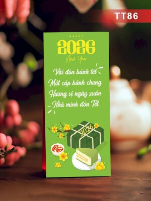 In phong bao lì xì màu xanh lá mạ Bánh Chưng Xanh - Mã TT86 - INKTS2703