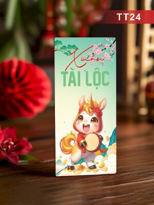 In phong bao lì xì màu xanh Xuân Bính Ngọ Tài Lộc - Mã TT24 - INKTS2622