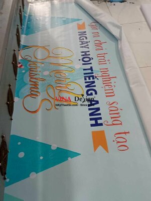 In phông nền Giáng Sinh cho trung tâm tiếng Anh - INKTS2235