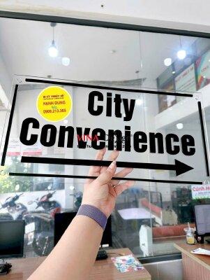 Làm bảng hiệu Mica thông tin hướng dẫn, gắn 4 con ốc kiểu - INKTS2230