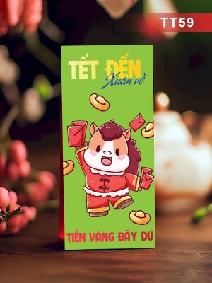 Làm phong bao lì xì màu xanh lá cây Tết Đến Xuân Về - Mã TT59 - INKTS2676