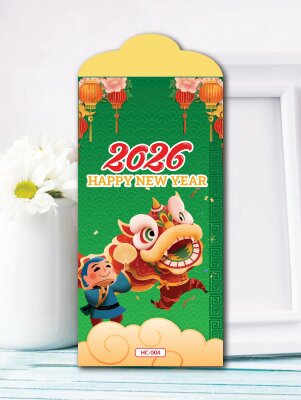 Lì xì thiết kế theo yêu cầu Bao lì xì Múa Lân - Mã HC004 - INKTS2400