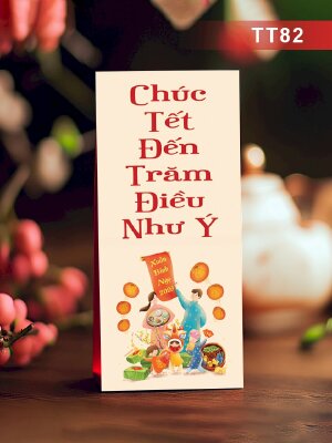 Mẫu bao lì xì Chúc Tết Đến Trăm Điều Như Ý - Mã TT82 - INKTS2699