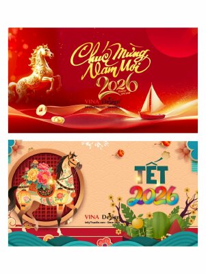 Thiết kế in ấn phông nền, Background Tết Bính Ngọ 2026 đẹp - INKTS3681