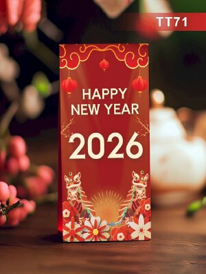 Mẫu thiết kế bao lì xì Happy New Year 2026 - Mã TT71 - INKTS2688