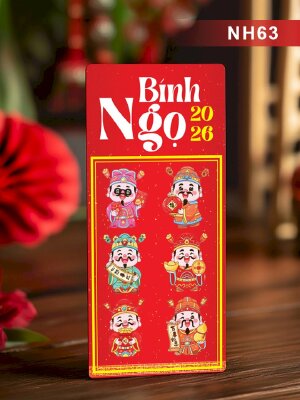Thiết kế bao lì xì Bính Ngọ 2026 Thần Tài Đến - Mã NH63 - INKTS2677