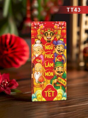 Thiết kế bao lì xì màu đỏ Ngũ Phúc Lâm Môn - Mã TT43 - INKTS2660