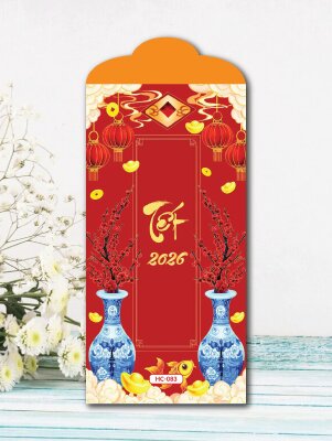 Thiết kế bao lì xì màu đỏ Xuân Lộc Phú Quý - Mã HC083 - INKTS2580