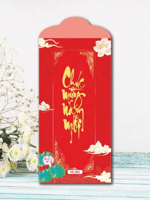 Thiết kế bao lì xì năm mới Diệp Ngọc Hoa Sen - Mã HC081 - INKTS2578