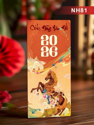 Thiết kế bao lì xì style nghệ thuật Chúc Mừng Năm Mới Bính Ngọ 2026 - Mã NH81 - INKTS2695