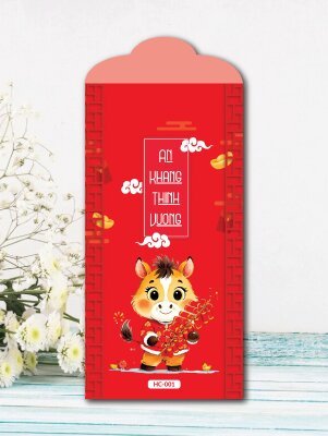 Thiết kế bao lì xì Tết Đào Xuân Khoe Sắc - Mã HC001 - INKTS2397