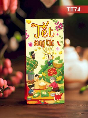 Thiết kế lì xì màu vàng Tết Sung Túc - Mã TT74 - INKTS2691