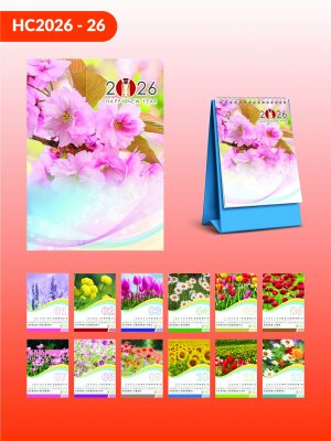 Thiết kế lịch công ty chủ đề Hoa xuân khoe sắc - Mã HC2026-26 - INKTS2299
