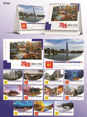 Thiết kế lịch in hình theo chủ đề Du Lịch Thế Giới - Mã TT14 - INKTS2195