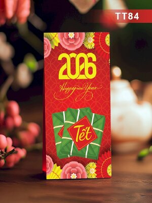 Thiết kế phong bao lì xì truyền thống Bánh Chưng Xanh - Mã TT84 - INKTS2701