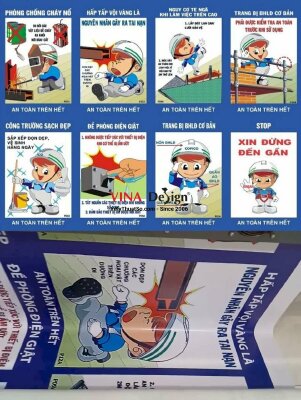 In banner biện pháp an toàn điện trong xây dựng, in bạt hiflex mực dầu - INKTS2201