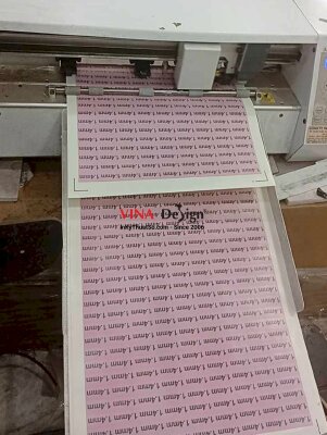 In tem giấy thông số kích thước độ dày 1.4mm, không màng, bế hình chữ nhật - INKTS2363