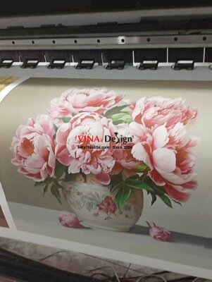 In tranh Canvas Hoa Mẫu Đơn, có đóng khung theo yêu cầu - INKTS2359