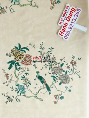 In UV Simili họa tiết phượng hoàng mẫu đơn - INKTS757