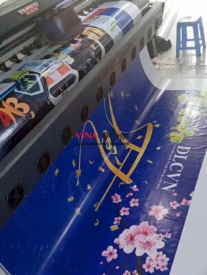 In backdrop Tết tone xanh dương, in bạt hiflex khổ lớn - INKTS2715