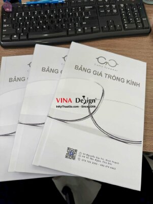 In menu bảng giá tròng kính, menu bìa bồi carton, gáy dán keo - INKTS2213