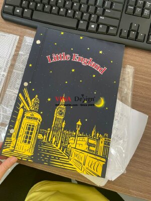 In menu bìa carton khổ A4, cán mờ, đóng ghim inox - INKTS290