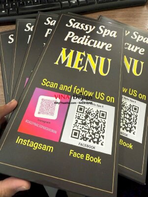 In menu Spa Pedicure dạng quyển gập 3 từ Formex, hàng gửi đi Ohio Mỹ - INKTS2214