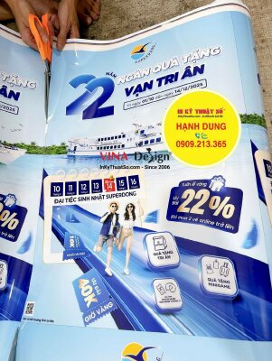 In poster sinh nhật hệ thống tàu cao tốc khổ A2 in PP mực dầu, cán màng bóng - INKTS2394