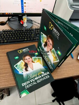 In quyển menu lò xo bảng giá dịch vụ nha khoa Dental Services - INKTS2210