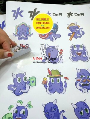 In set sticker tem dán quà tặng khách hàng, in nhanh Decal sữa mực dầu, cán mờ, bế theo viền - INKTS2379