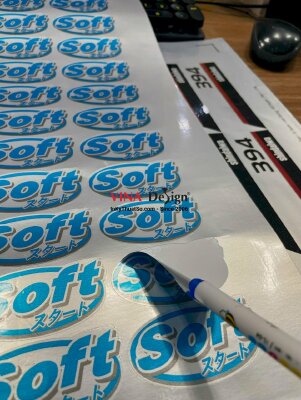 In tem bạc dán thiết bị, in laser, cán bóng, có bế theo viền dễ bóc dán, giao tờ A3 - INKTS2366