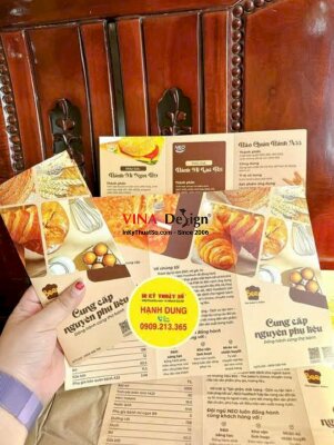 In tờ rơi brochure giới thiệu nguyên liệu làm bánh, gấp 3, khổ mở A4 - INKTS2381